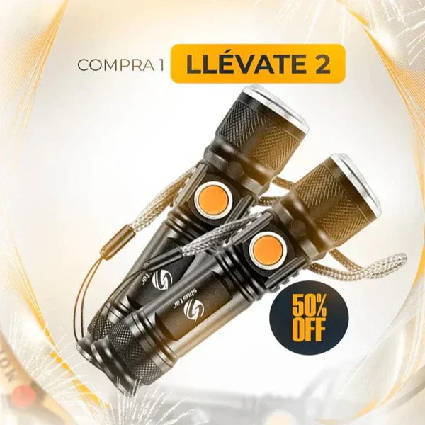 COMPRE 1 Y LLÉVATE 2 - Linterna Táctica Titanium Pro